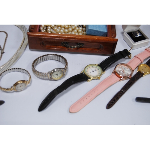 65 - Various fashion watches and sundry silver, costume and other jewellery.