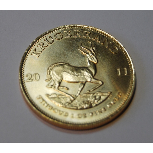 147 - South African Krugerrand, 2011, 1oz fine gold coin, 34g.