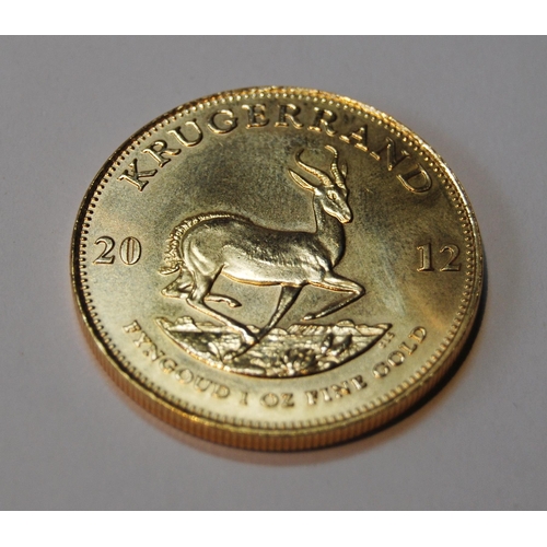 149 - South African Krugerrand, 2012, 1oz fine gold coin, 34g.