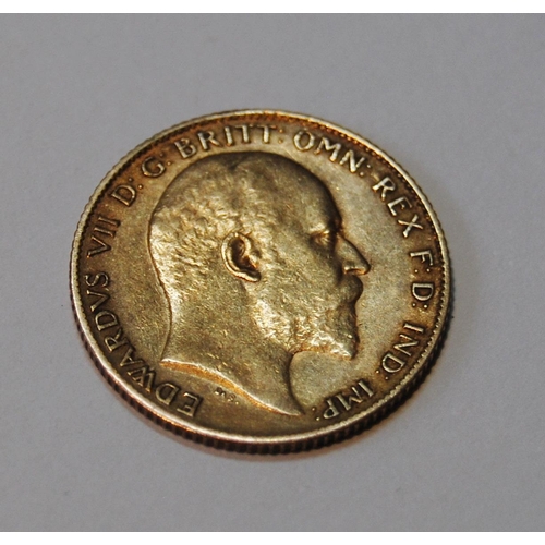 154 - Edward VII gold half sovereign, 1905, 4g.