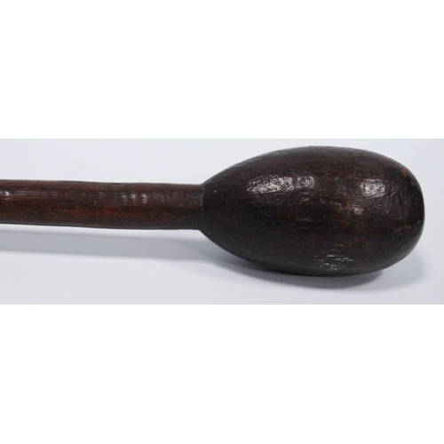 175 - South African Zulu tribal knobkerrie club, 20th century, with globular shaped weighted club head mou... 