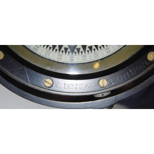 319 - Navy Interest: Patent gimble compass by E Dent & Co., London, inscribed to the centre 'Captain C... 