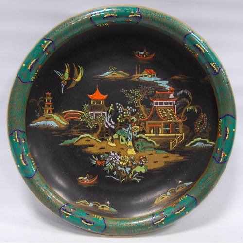 224 - Wiltshaw & Robinson Carlton Ware chinoiserie decorated bowl with colourful polychrome figures an... 