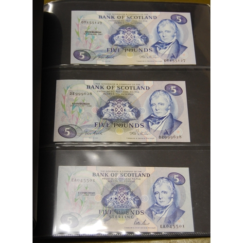 158 - Collection of Bank of Scotland £5 banknotes from 1970 to 1994, signatures to include Polwarth/Walker... 