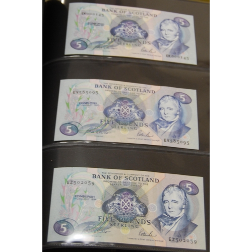 158 - Collection of Bank of Scotland £5 banknotes from 1970 to 1994, signatures to include Polwarth/Walker... 