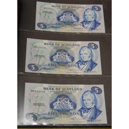 158 - Collection of Bank of Scotland £5 banknotes from 1970 to 1994, signatures to include Polwarth/Walker... 