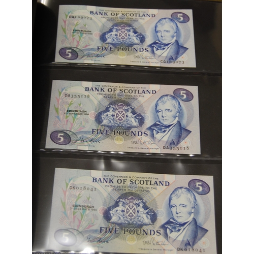 158 - Collection of Bank of Scotland £5 banknotes from 1970 to 1994, signatures to include Polwarth/Walker... 