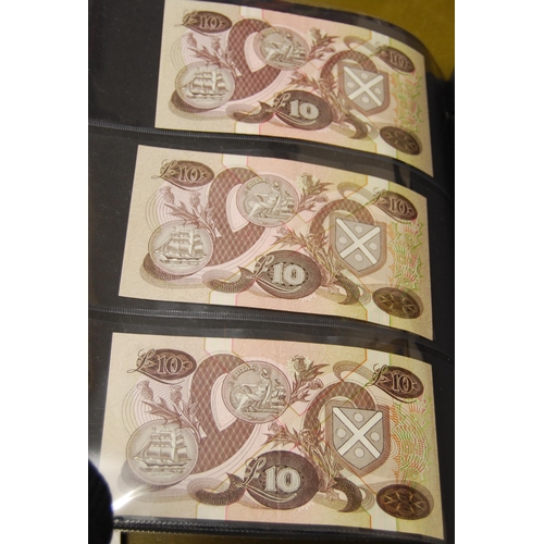 159 - Collection of Bank of Scotland £10 banknotes from 1974 to 1994 last prefix, signatures to include Cl... 