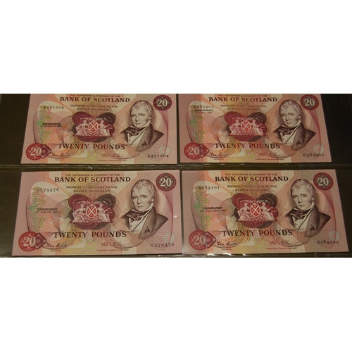 161 - Seven Bank of Scotland £20 banknotes from 1981 to 1987, all signed by Risk/Pattullo.  (7)... 