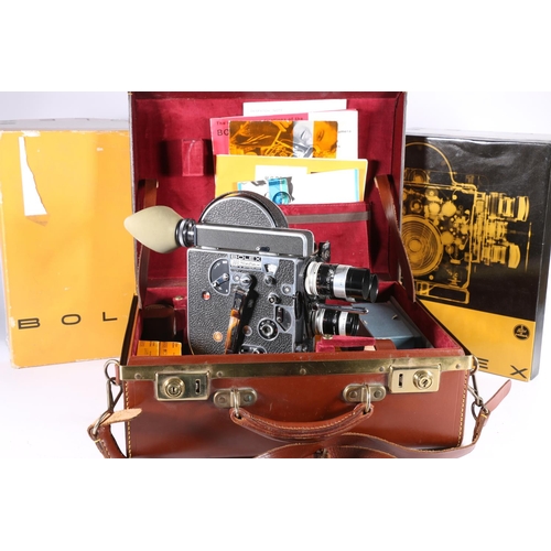 393 - Paillard Bolex H8 Reflex cine camera with 36mm, 12.5mm and 5.5mm lenses, serial number 211771, in fi... 