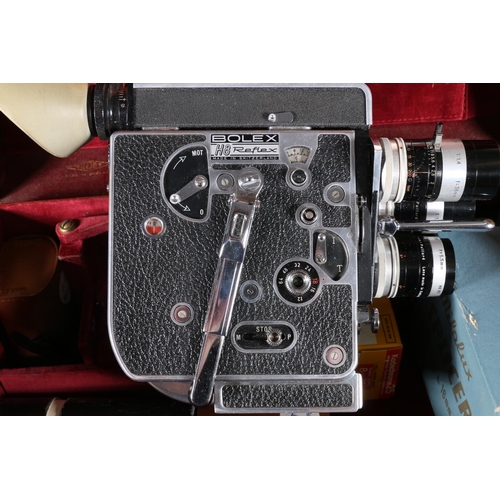 393 - Paillard Bolex H8 Reflex cine camera with 36mm, 12.5mm and 5.5mm lenses, serial number 211771, in fi... 