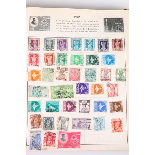 464 - Stamp collection held across three albums, mostly 20th century material including GB, JAPAN, USA, et... 