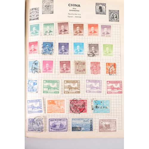 464 - Stamp collection held across three albums, mostly 20th century material including GB, JAPAN, USA, et... 