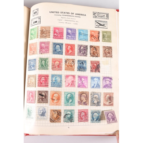 464 - Stamp collection held across three albums, mostly 20th century material including GB, JAPAN, USA, et... 