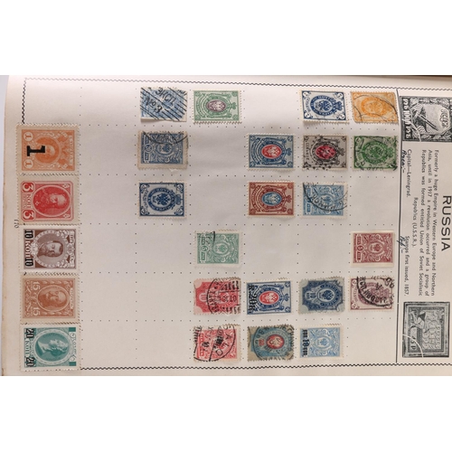 465 - Stamp collection held in a red Movaleaf album, mostly 20th century material including SAAR, RUSSIA, ... 