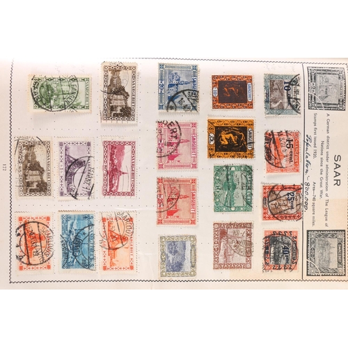 465 - Stamp collection held in a red Movaleaf album, mostly 20th century material including SAAR, RUSSIA, ... 