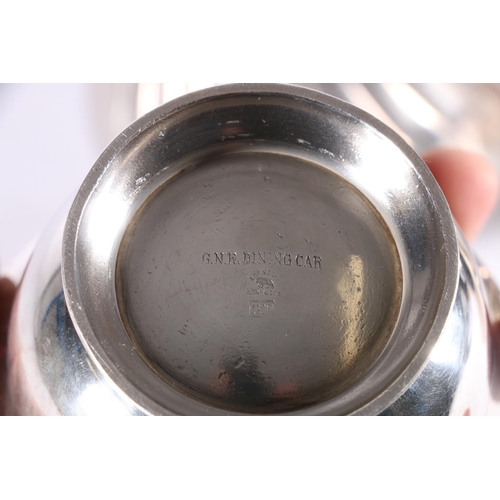 51 - Railway interest, a two pint silver plated hot water pot by Joseph Rodgers & Sons of Sheffield w... 