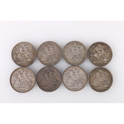 563 - UNITED KINGDOM Queen Victoria (1837-1901) silver crowns including 1890 x4, 1894 LVII, 2895 LIX, 1896... 