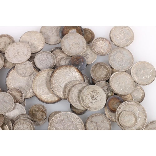 566 - UNITED KINGDOM pre 1920 Sterling silver coins from circulation to include half crowns 1915, 1916 x3 ... 