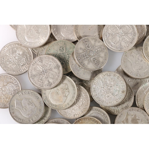 567 - UNITED KINGDOM 500 grade silver 1920-1946 coins from circulation, comprising 102 florins, 1145g gros... 