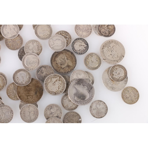 576 - UNITED KINGDOM pre 1920 Sterling grade silver coins including half crown 1883 etc. 128g gross.