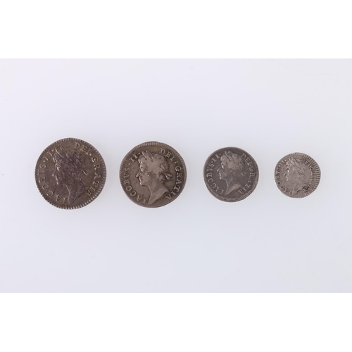 593 - ENGLAND (1685-1688) silver Maundy set 1686 including four pence, threepence, two pence and penny, S3... 