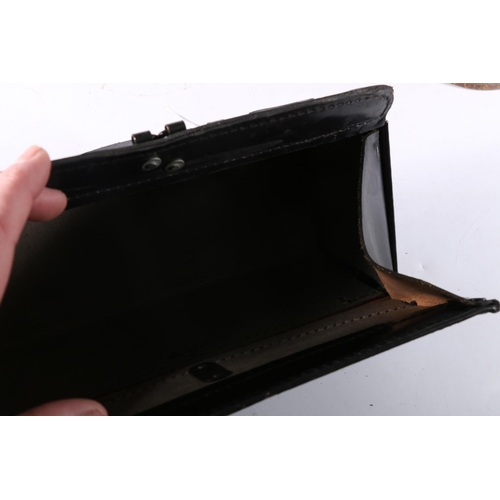 831 - War Department issue brown leather cartridge box carrier, the interior inked 'B H & G  Ltd ... 