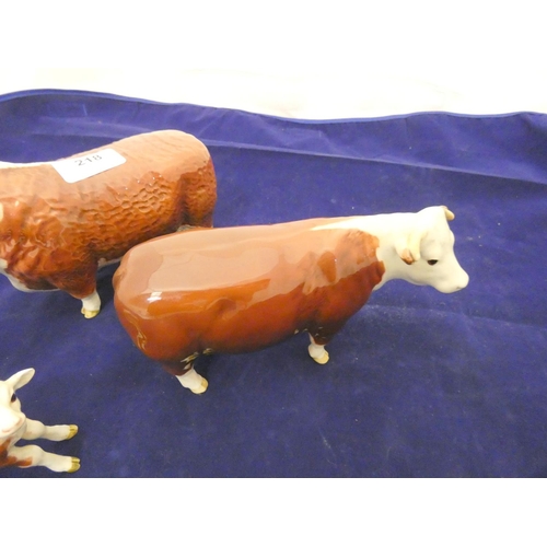 218 - Two Beswick Champions of Champions and a Calf.