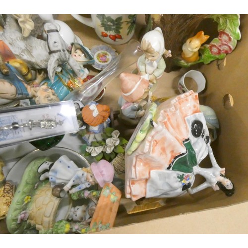 154 - Large box of various household to include figures etc.