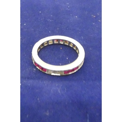 271 - 9ct white gold eternity ring.