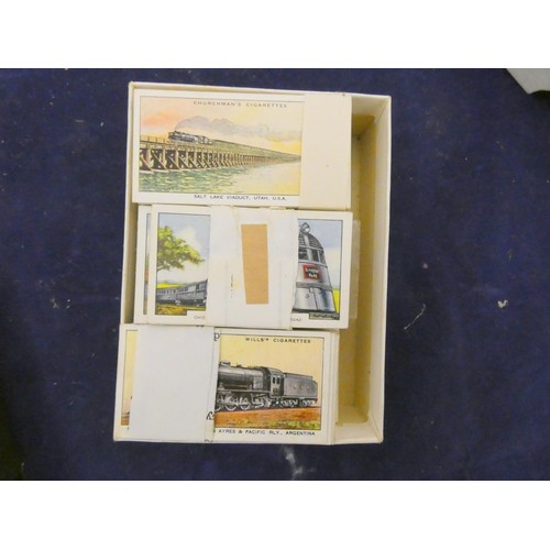 343 - Large box of cigarette cards, Trains, Space, mainly Churchman's, Wills, Players