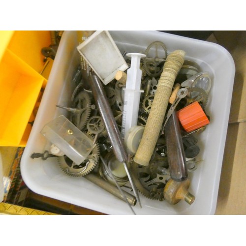 346 - Large box of various watch spares.