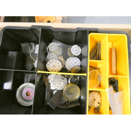 346 - Large box of various watch spares.