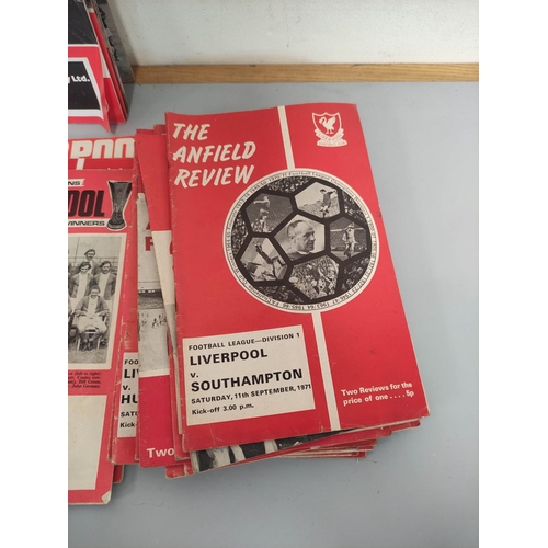 309 - Collection of Liverpool FC and Manchester United football programmes to include 26 1970s Anfield Rev... 