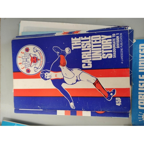 311 - Carton containing a large collection of mostly 1970s-90s Carlisle United football programmes and oth... 