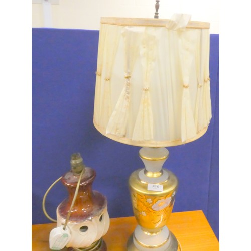 415 - Two vintage table lamps.