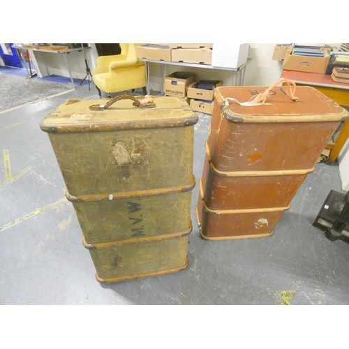 416 - Four vintage travel trunks.