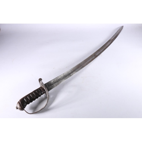 810 - British sword with three bar Gothic type hilt, wide fullered blade with no markings, no scabbard, bl... 