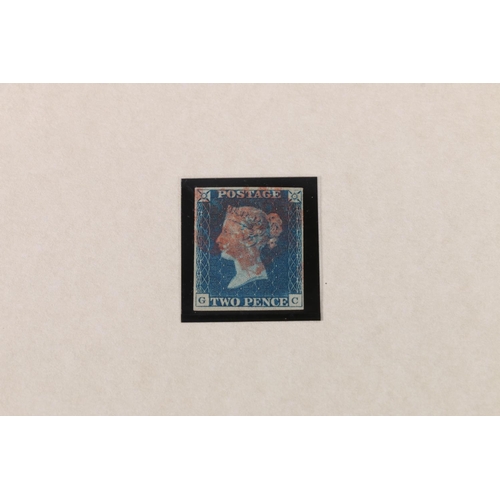 472 - GB Queen Victoria QV two penny 2d blue with ruby Maltese cross cancel, position letters 'GC', four m... 