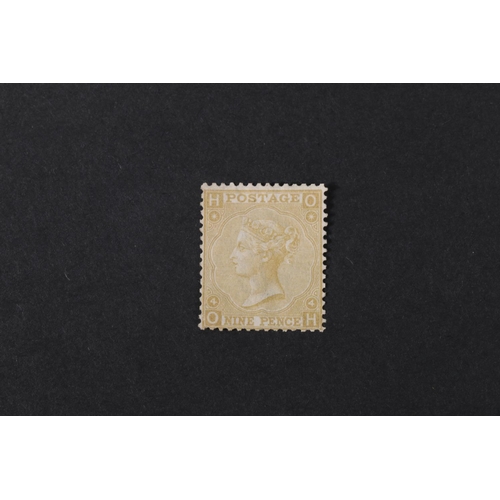 477 - GB Queen Victoria QV 9d pale straw, plate number 4, position letters OH, unused, SG111 cat£2,400.