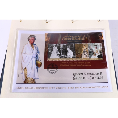 502 - Westminster Mint The Platinum Wedding Anniversary First Day Cover Collection held across two ring bi... 