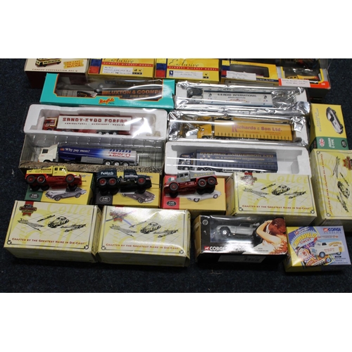 35 - Three Oxford Haulage Company diecast articulated lorry models, each boxed, six Matchbox Collectibles... 