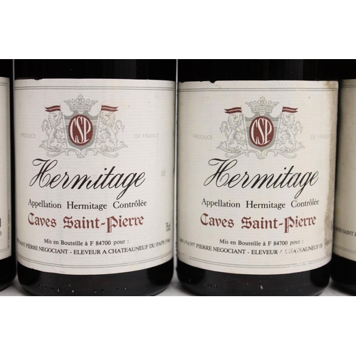 348 - Six bottles of CAVES SAINT PIERRE 1981 including two Hermitage 75cl no abv. stated and four Cote Rot... 