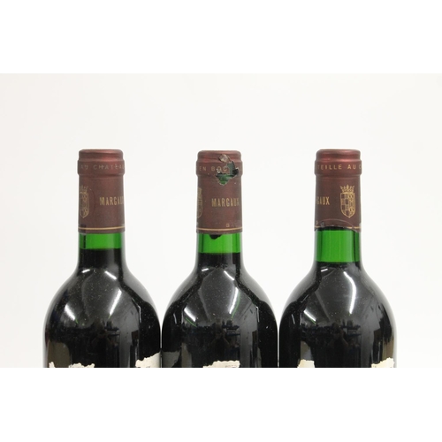 349 - Three bottles of CHATEAU LA TOUR DU MONS 1985 Margaux, labels damaged, no abv. or vol stated. (3)