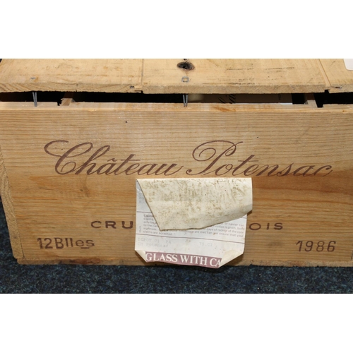 358 - Case of CHATEAU PONTESAC 1986 Medoc cru bourgeois, 75cl 12.5% abv. OWC original wood crate. (12)