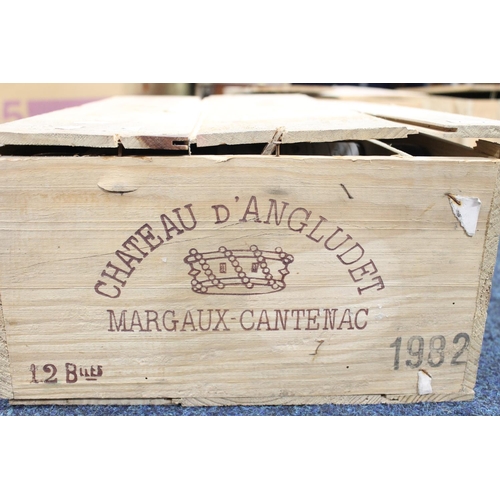 359 - Case of CHATEAU D'ANGLUDET 1982 Margaux Cantenac 75cl no abv. stated, OWC original wood crate. (12)