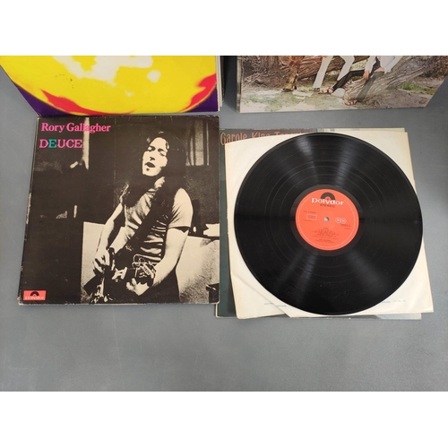 418 - Box of mixed records to include Rory Gallagher Deuce, Carole King Tapestry, Electric Light Orchestra... 