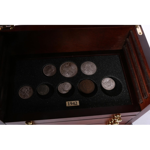 618 - Danbury Mint partial coin collection 'British Coins of World War II' comprising 61 coins dated from ... 