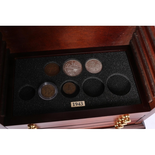 618 - Danbury Mint partial coin collection 'British Coins of World War II' comprising 61 coins dated from ... 