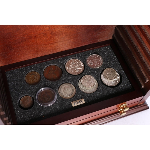 618 - Danbury Mint partial coin collection 'British Coins of World War II' comprising 61 coins dated from ... 